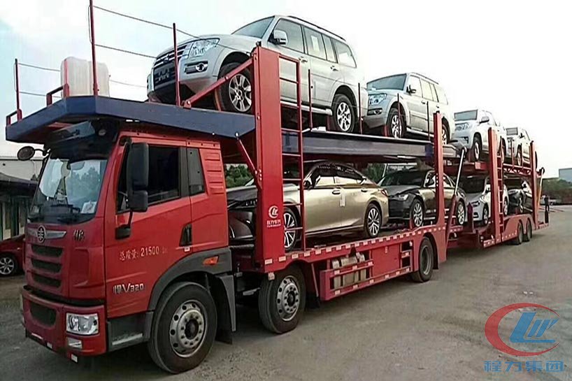 青島解放悍V小三軸中置軸轎運車側(cè)面圖